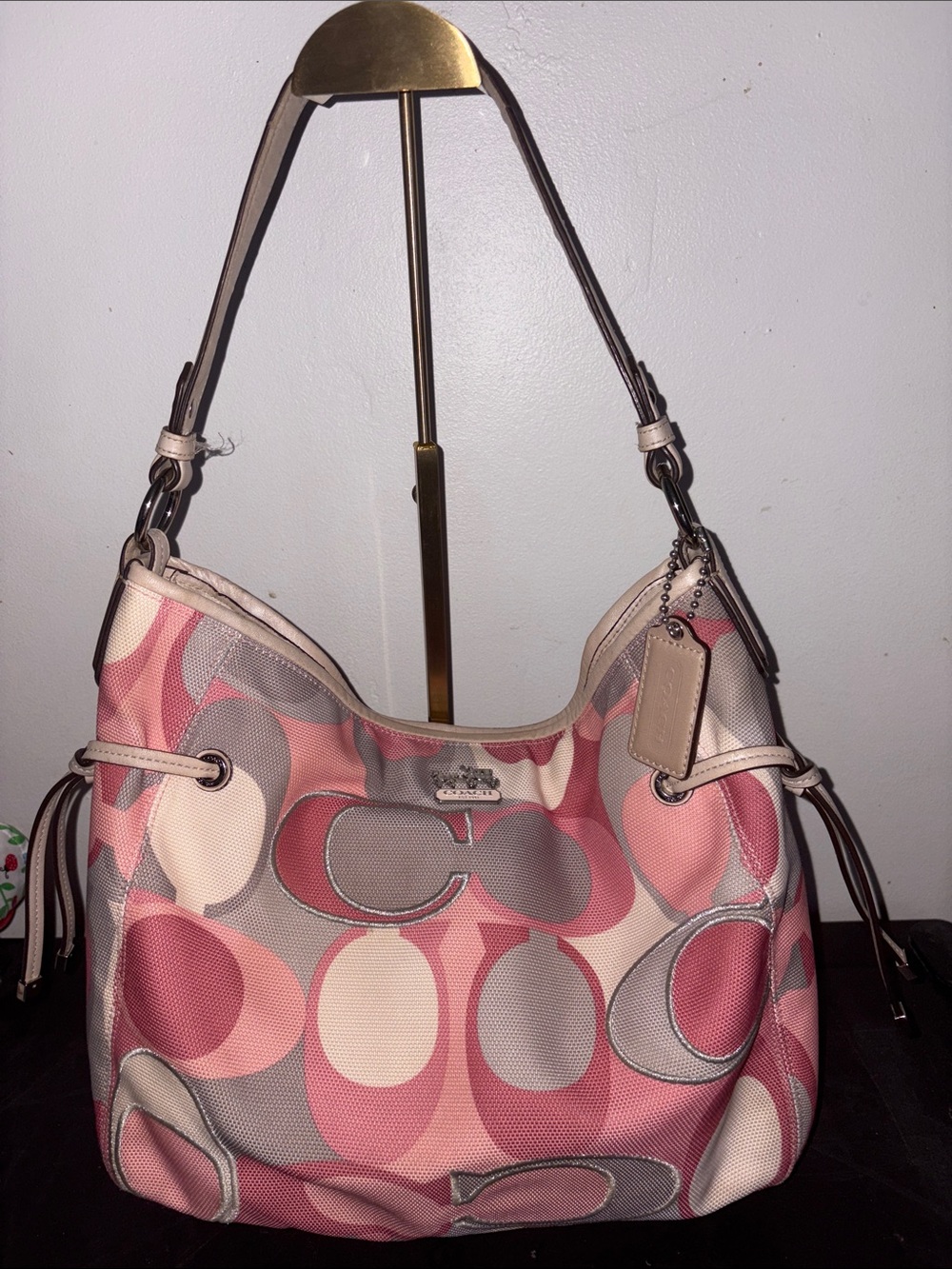 Coach Pink Multi Signature Shoulder Hobo - Picture 2 of 7
